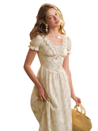 Garden Tea Party Corset Floral Maxi Dress