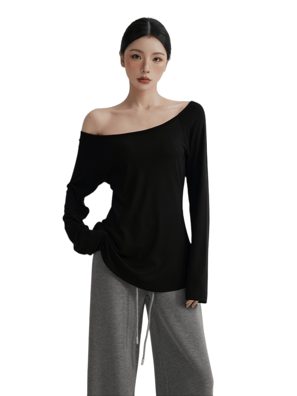 Waist-Cinching Fitted Long Sleeve T-Shirt
