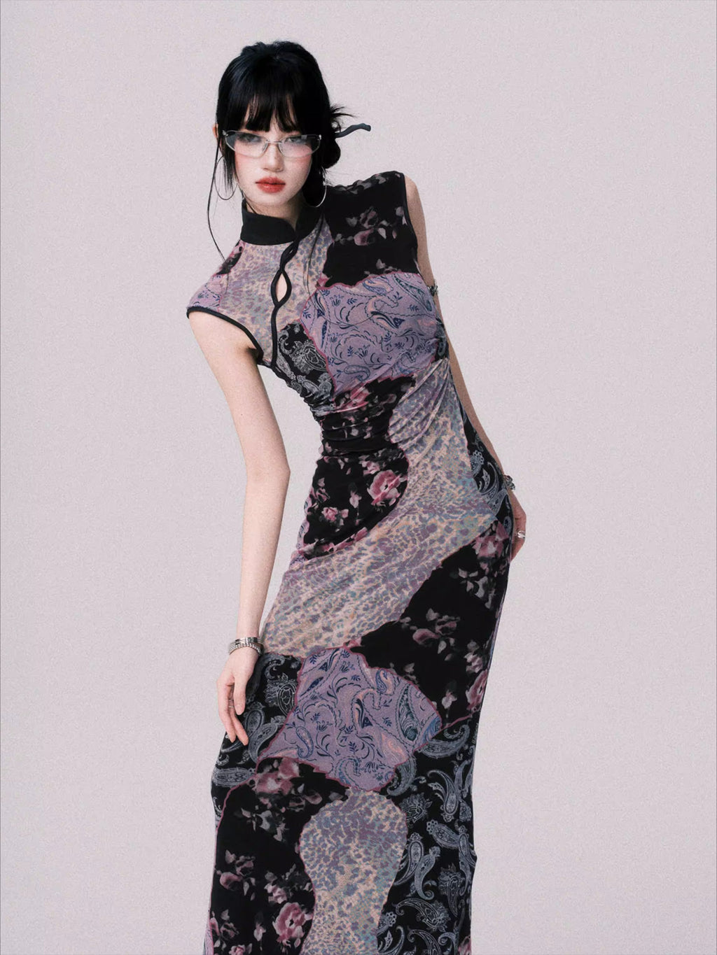 Mesh New Chinese-Style Cheongsam Dress