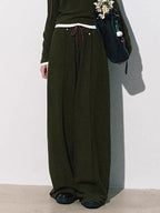 Knit Base Top & Wide-Leg Pants Set