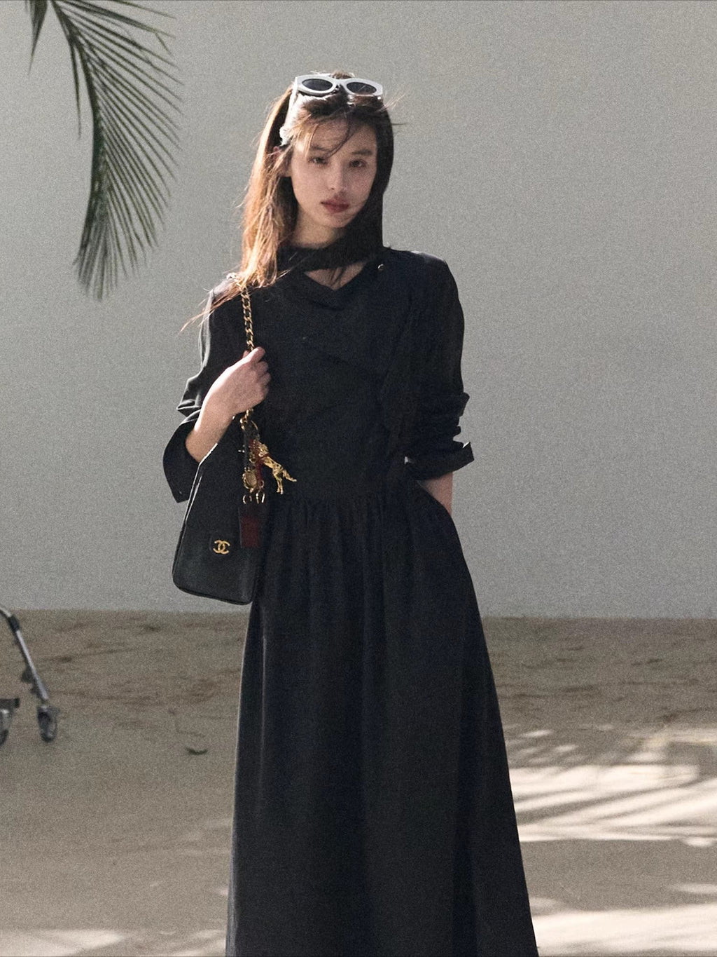 Ribbon Waist-Cinched Maxi Dress