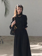 Ribbon Waist-Cinched Maxi Dress