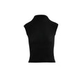 Silk Lyocell High-Neck Sleeveless Fitted T-Shirt