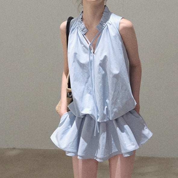 Lyocell Cotton Bubble Hem Dress