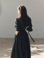 Ribbon Waist-Cinched Maxi Dress