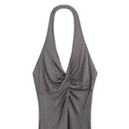 Silk-Blend Draped Halterneck Camisole