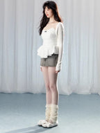 White Lace Corset Tube Top