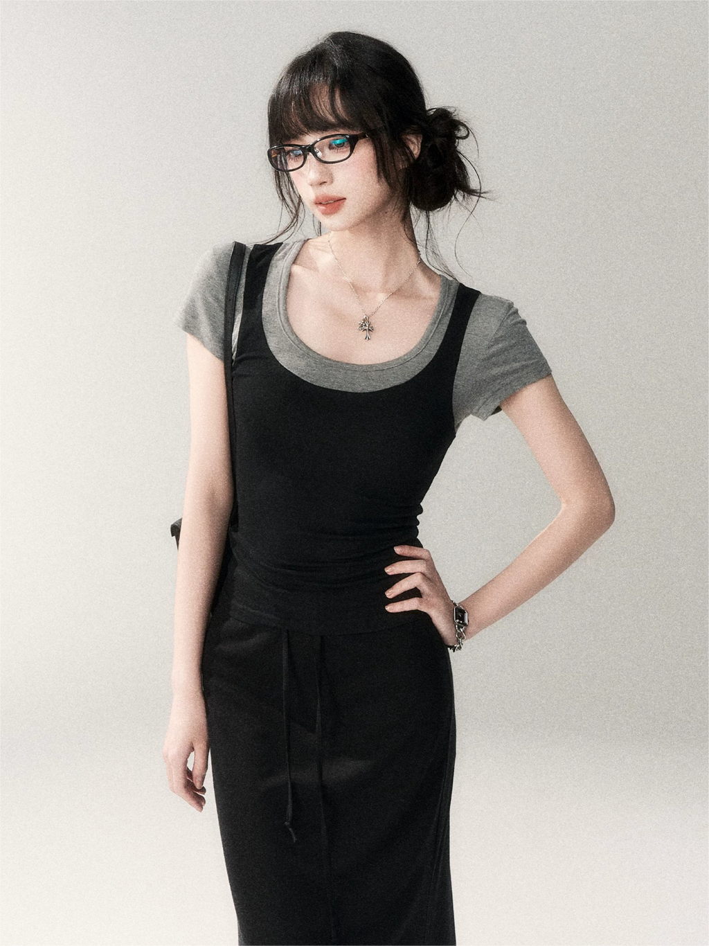 Contrast Trim Fitted Short Sleeve Tee