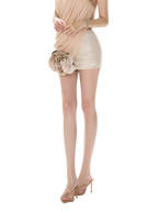 Shimmering Sequin Embroidered High-Waist Bodycon Mini Skirt