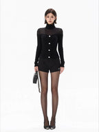 Pure Cutout Mesh Panel Knit Base Layer
