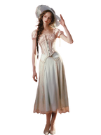 Blush Court Satin Corset Top & Midi Skirt Set