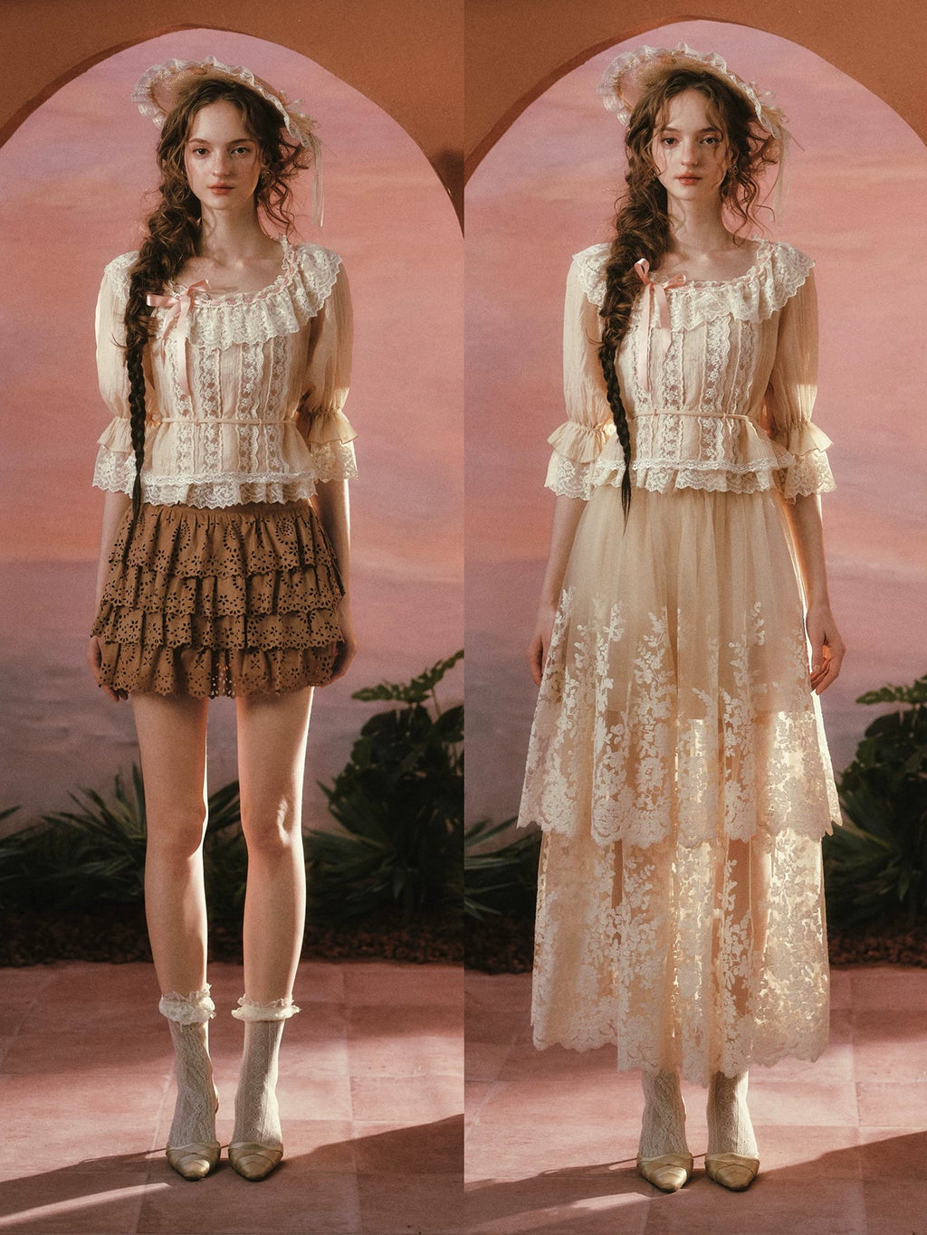 Liberty Letter French Lace Peter Pan Collar Shirt