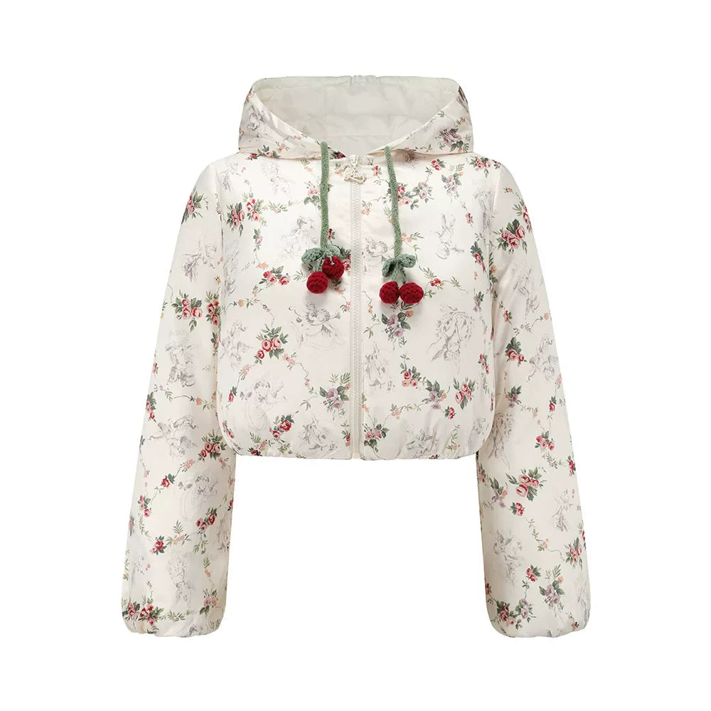 French Playful Quilted Down Dress & Jacket Set