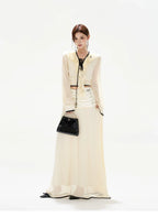 Chiffon Blouse & High-Waist Maxi Skirt Set