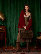 Hand-Crocheted Wool Knit Cardigan