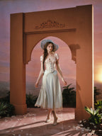 Blush Court Satin Corset Top & Midi Skirt Set