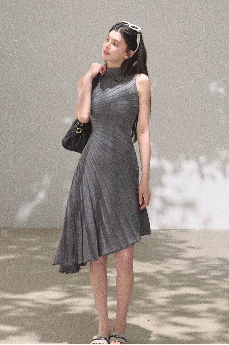 Her Poem Luxe 80s Pure Wool Sleeveless Waist-Cinched Dress