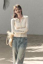 Washed Straight-Leg Wide Denim Pants