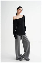 Waist-Cinching Fitted Long Sleeve T-Shirt