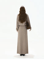 Logo-Embroidered High-Waist Knit Maxi Skirt