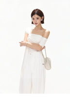 Minimalist Draped One-Shoulder Knit Top