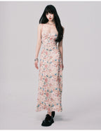 Floral French Vacation Slip Maxi Dress