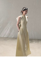 Vanilla Spring Halter Backless Dress