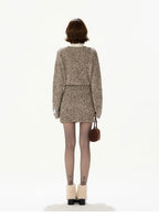 Wool Knit Cardigan & Mini Skirt Set