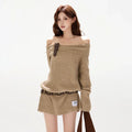 Off-Shoulder Wool-Blend Sweater Dress