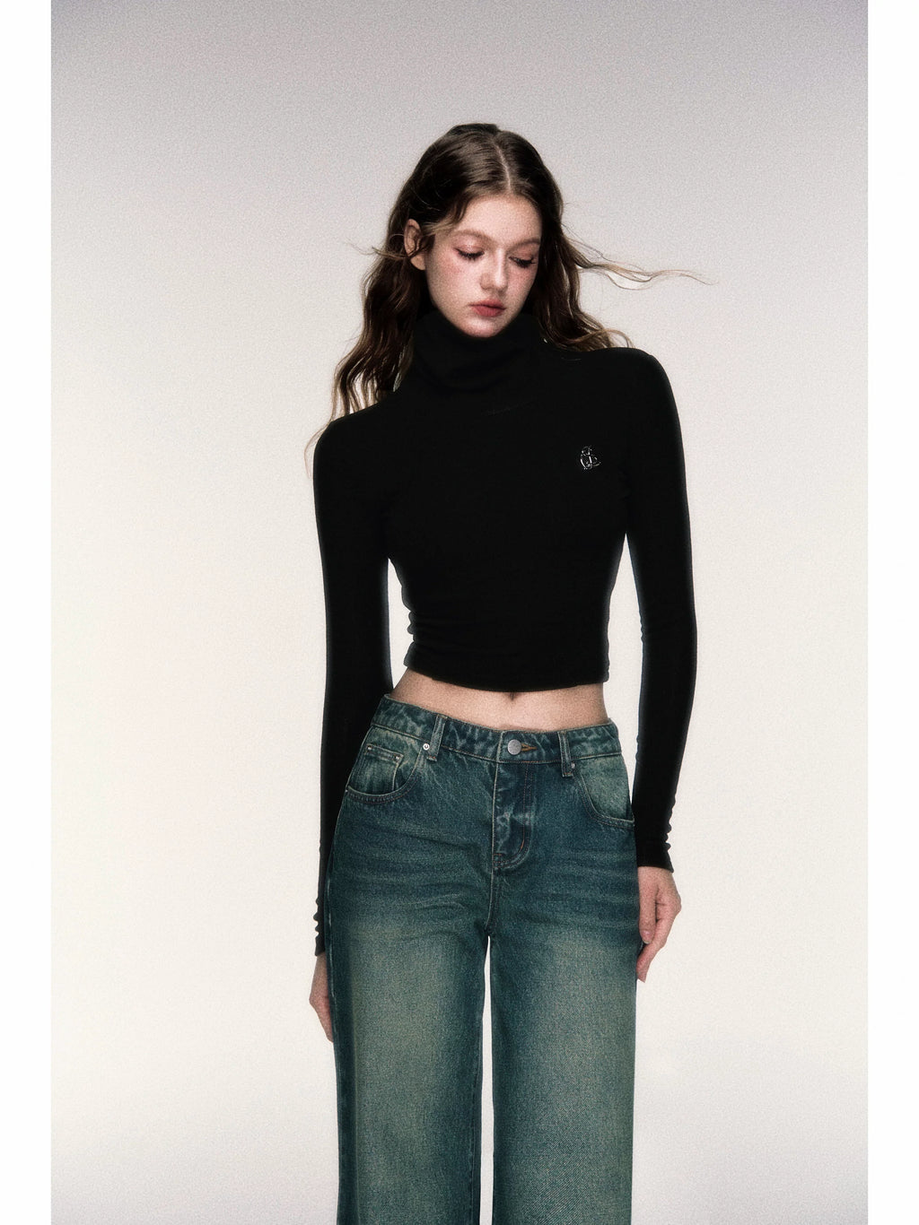 High-Neck Stretch Knit Base Layer