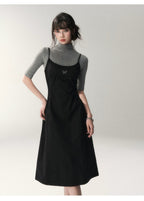 Minimalist Cotton A-Line Slip Midi Dress