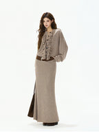 Logo-Embroidered High-Waist Knit Maxi Skirt