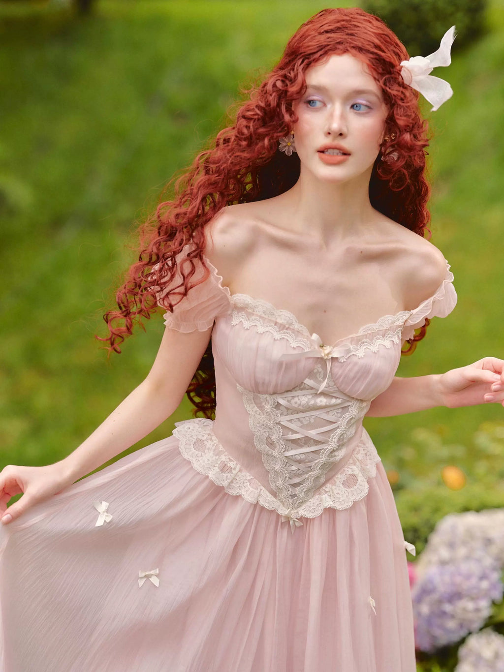 Pink Mist Fairy Corset Maxi Dress