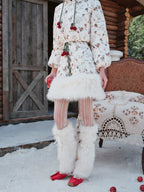French Playful Quilted Down Dress & Jacket Set