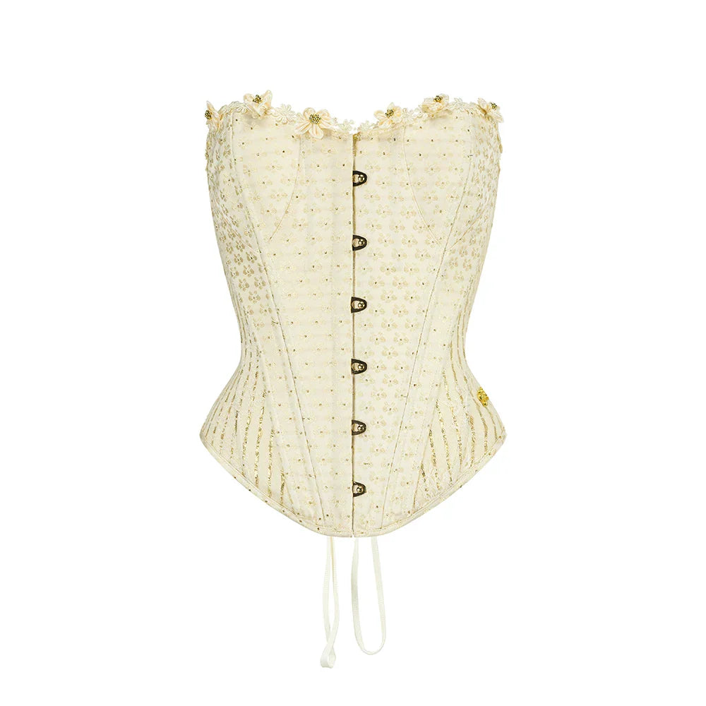 Golden Hour French Strapless Corset Top & Tiered Skirt Set