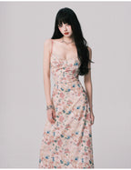 Floral French Vacation Slip Maxi Dress