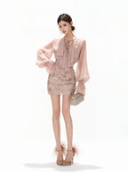 Luminous Nouveau Ruffle Chiffon Blouse