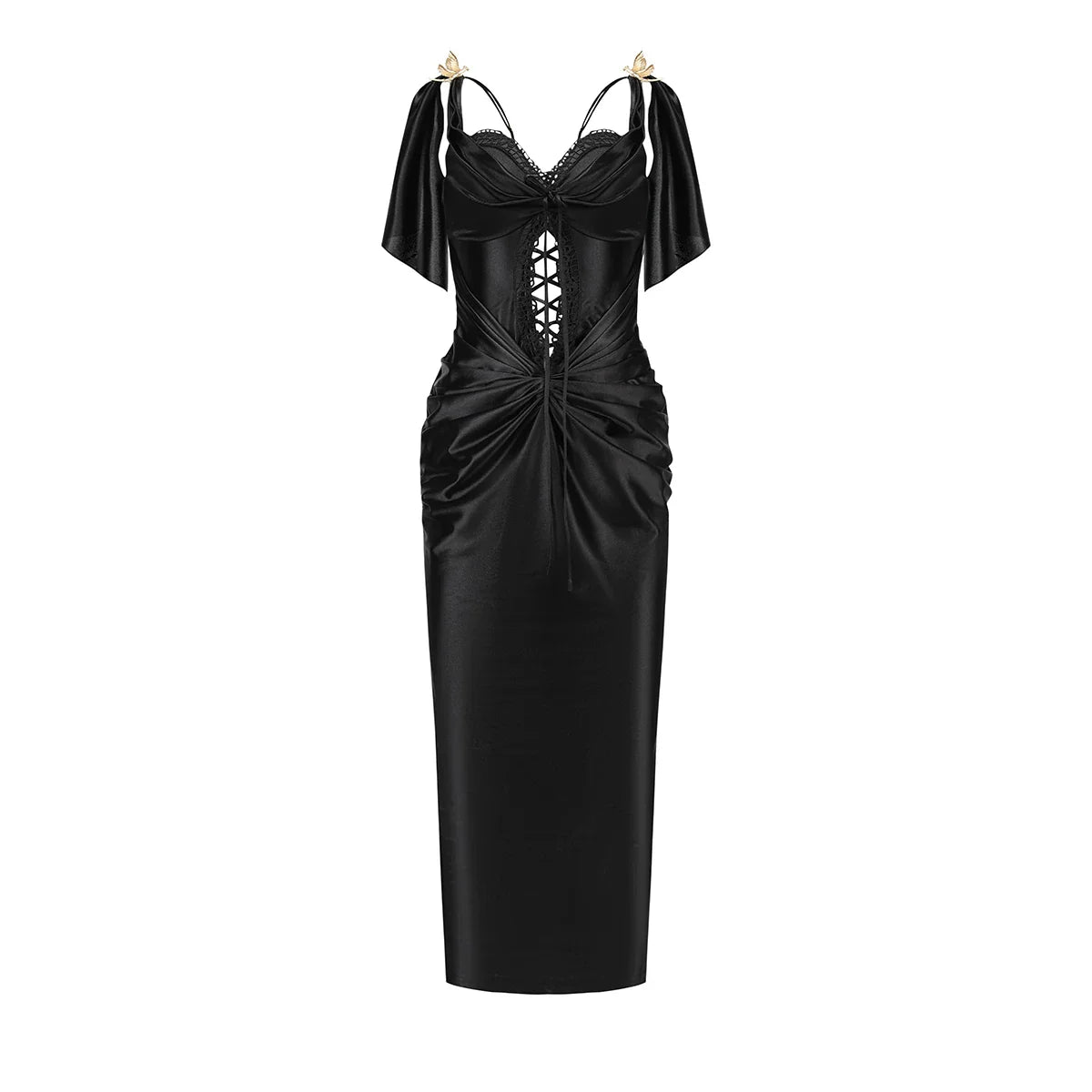 Vintage Roman Myth Pearl-Knit Corset Dress