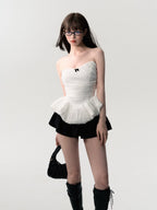 White Lace Corset Tube Top