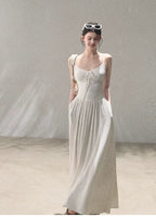 Passing Flower Shop Jacquard Backless Dress