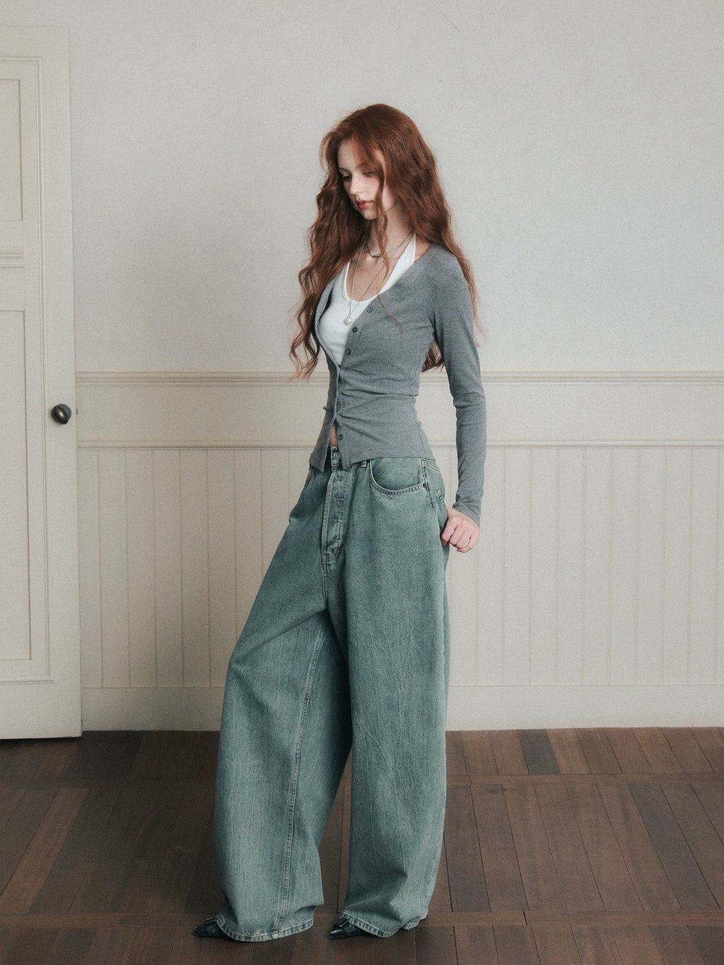 Layered Halter Camisole & Knit Cardigan Set