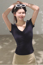 Radiant Muse Lyocell U-Neck Slim-Fit T-Shirt