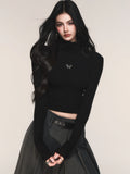 Ribbed Turtleneck Slim-Fit Knit T-Shirt