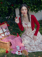 Pastoral Lace Corset Square-Neck Dress