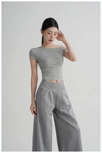 Asymmetric Off-Shoulder Cropped Tee