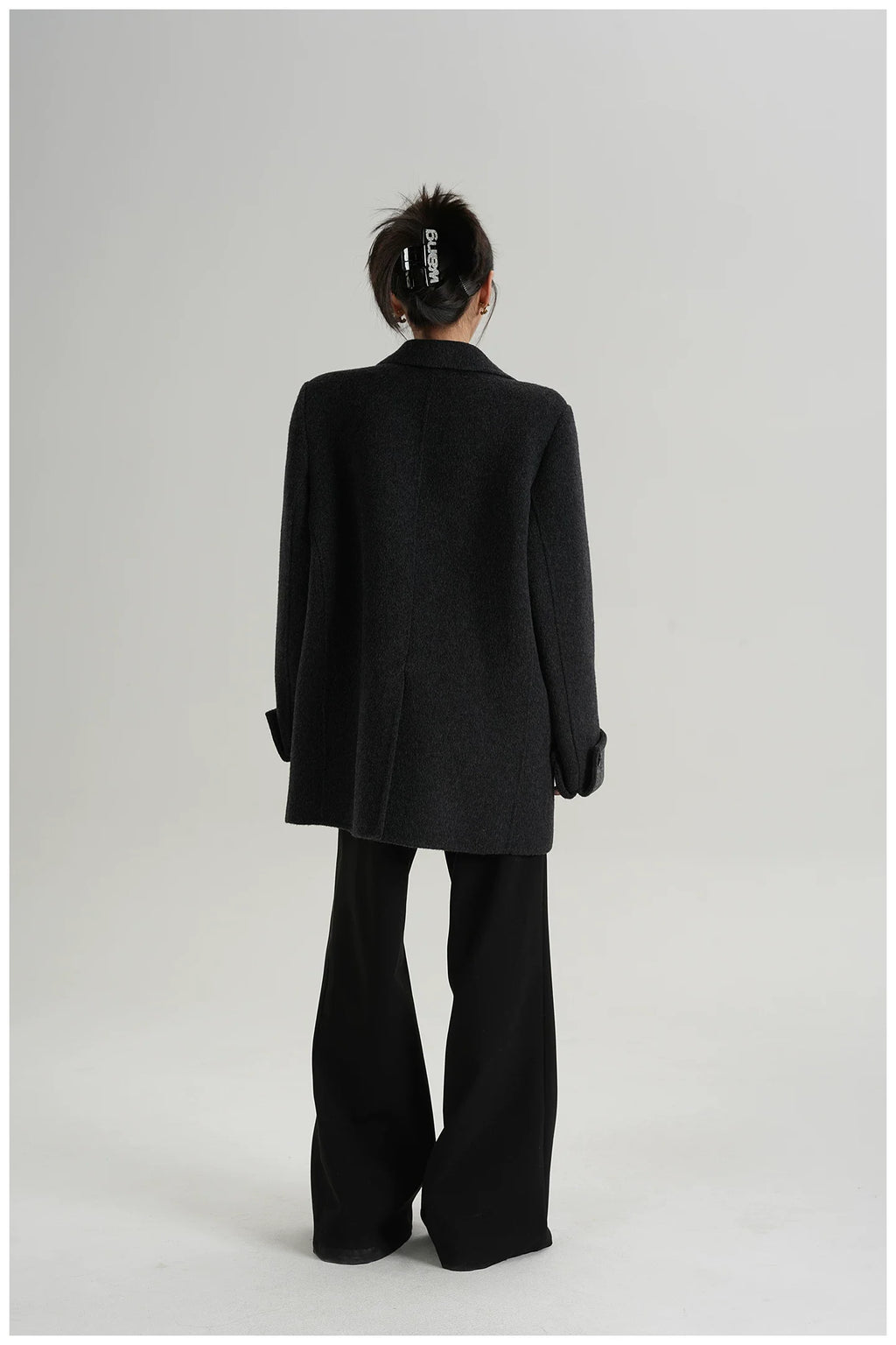 Mid-Length Double-Faced Wool Blazer