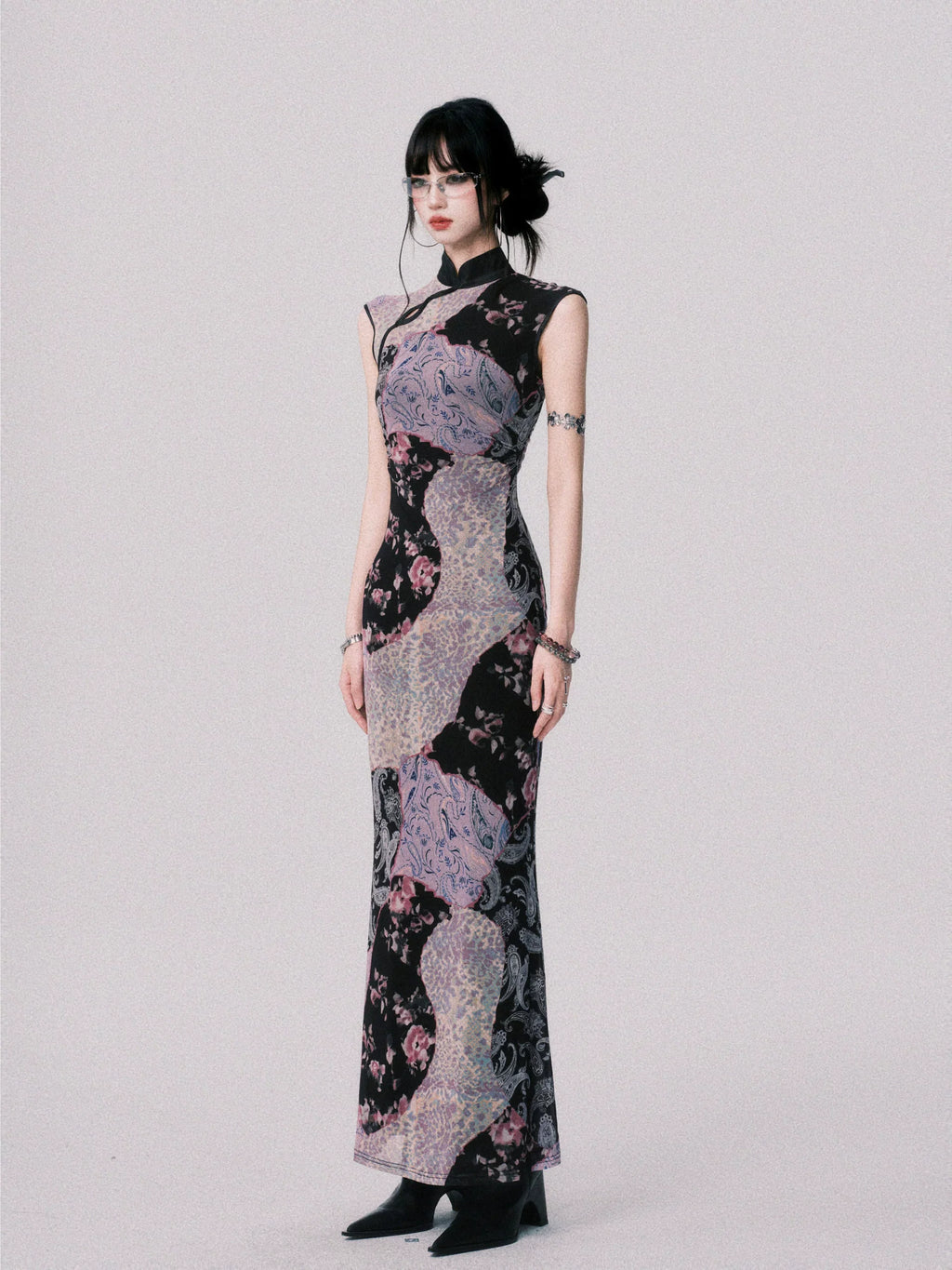 Mesh New Chinese-Style Cheongsam Dress