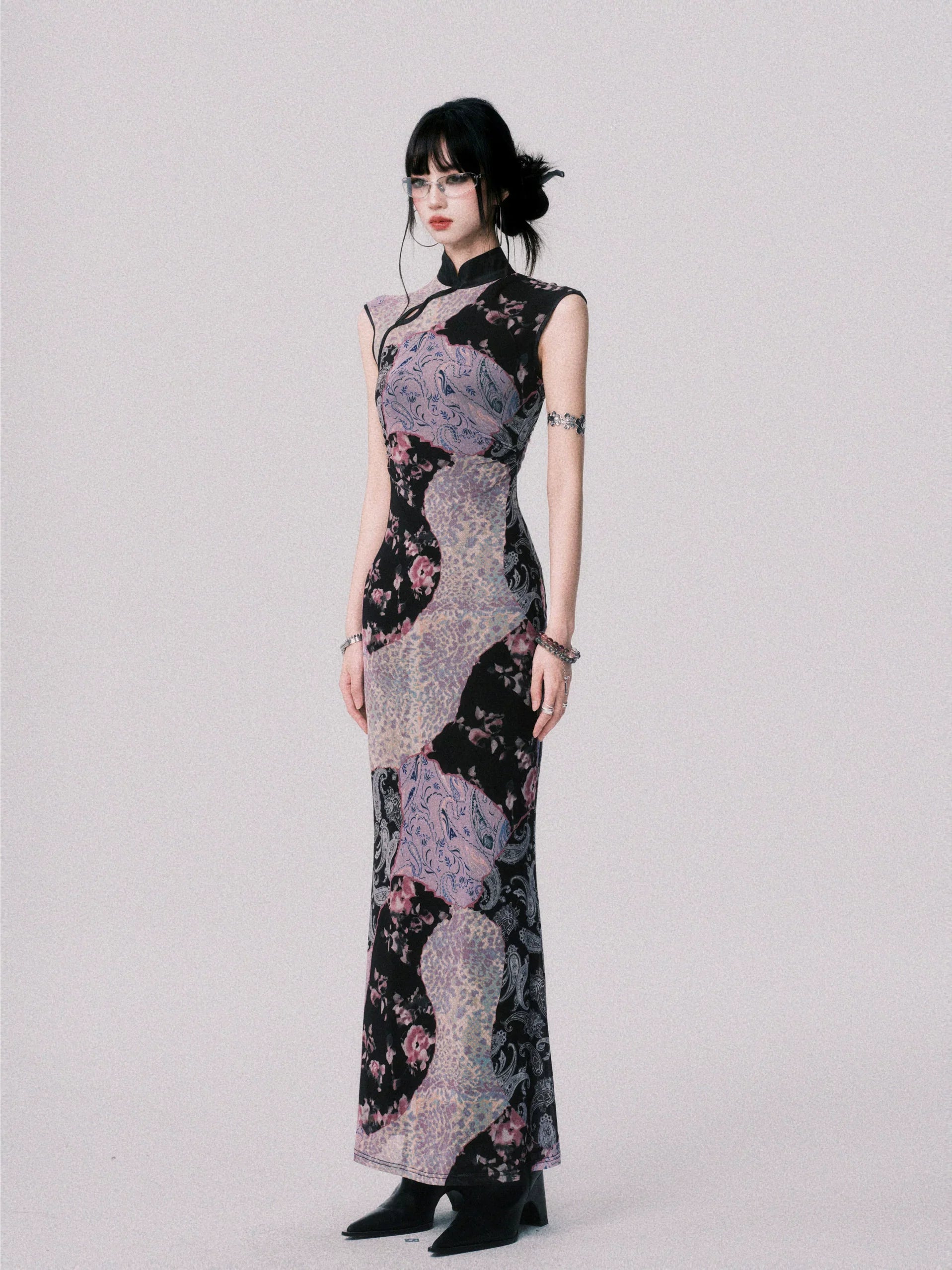 Mesh New Chinese-Style Cheongsam Dress