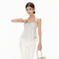 Polka Dot Lace Trim Vacation Two-Piece Set