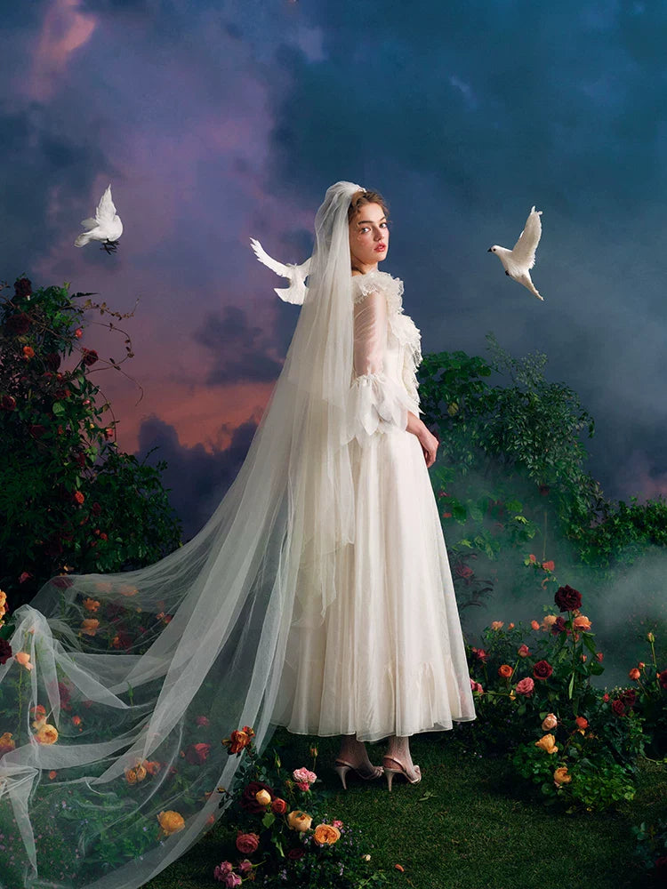 Wing of Resilience Antique Corset Wedding Gown